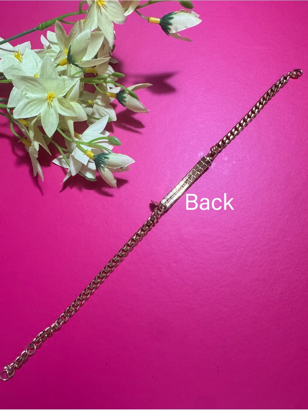 Avon Gold-tone Anklet Featuring Rhinestone Bar With Heart Charm 
Vintage - Picture 8 of 9